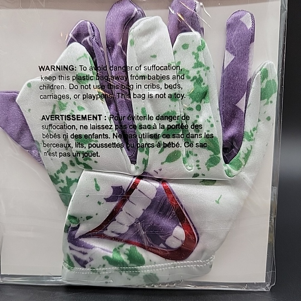 The Joker Gloves with Laughing Mouth Costume DC Comics Cosplay Purple Green - Picture 7 of 7